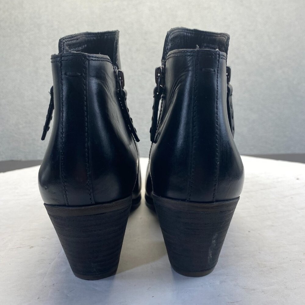 Frye Judith Double Zip Ankle Boots Size 8 M Black Leather Heeled Booties FR40838 - Picture 7 of 12